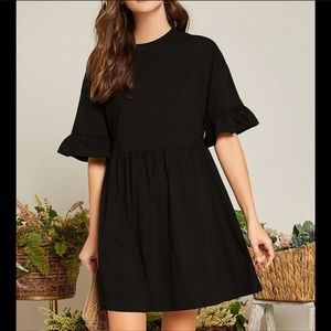 Classic black smock dress